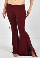Lycra Flare Pants with Ruched Sides
