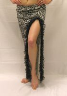 Velvet Animal Print  Ruffle Skirt
