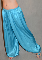 Satin Harem Pants with Ankle Tie